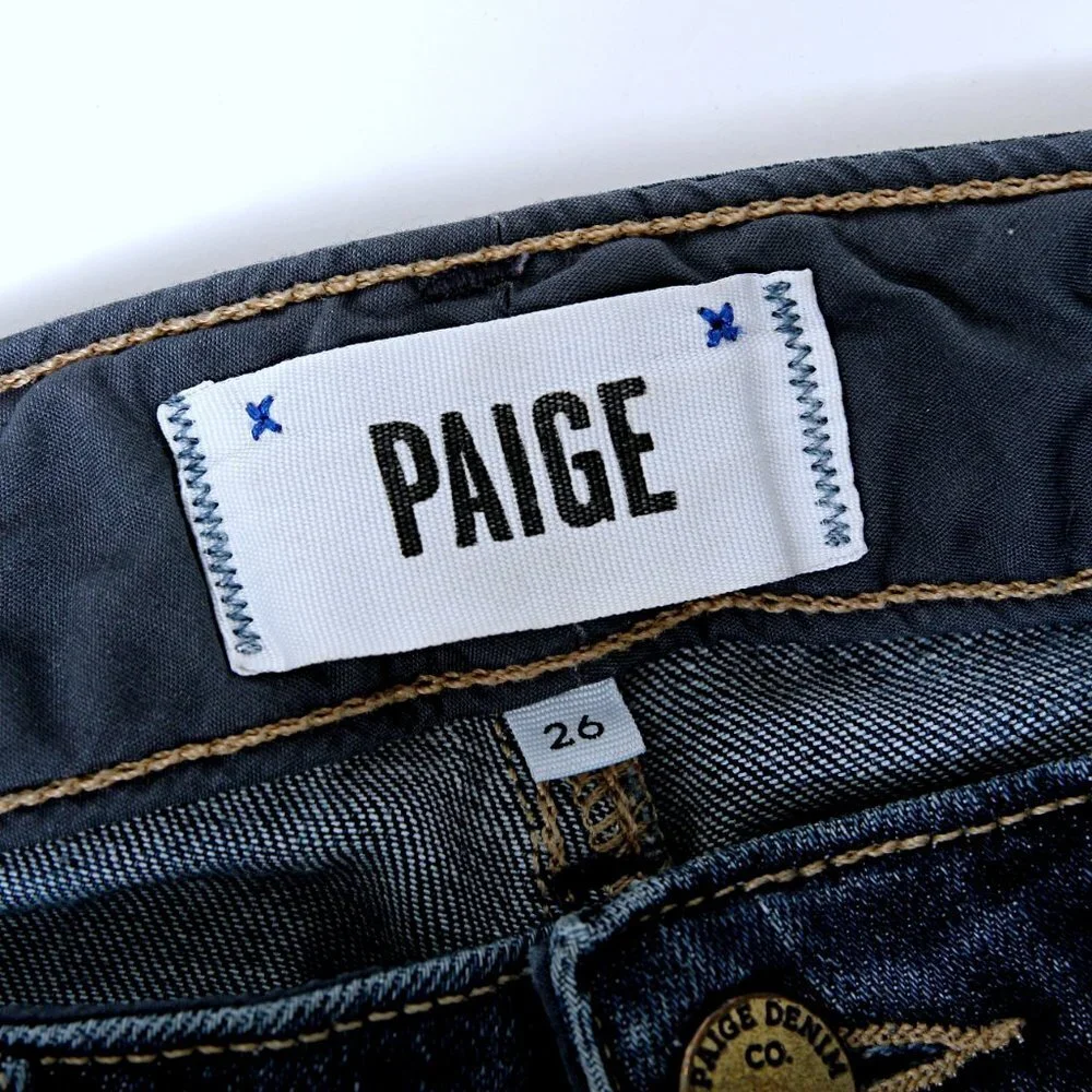 Paige Verdugo Mid Rise Distressed Skinny‎ Jeans